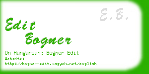 edit bogner business card